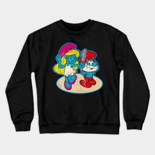 papa smurf and smurfette - vintage Crewneck Sweatshirt